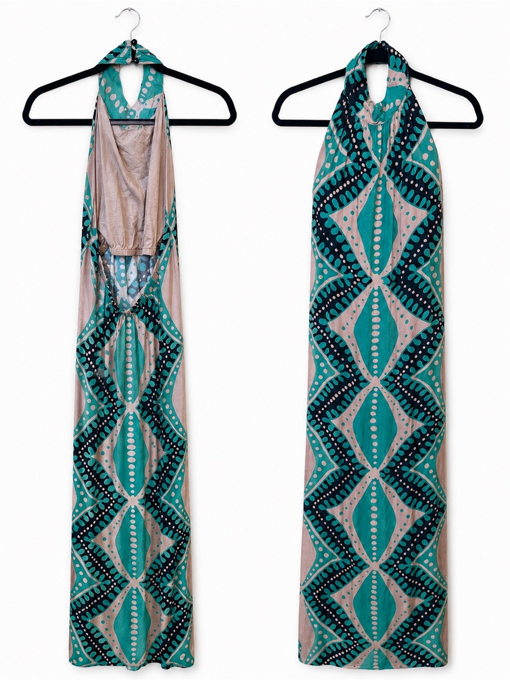 Porridge Anthropologie Geometric Print Halter Maxi Dress - Size Small - Picture 6 of 6
